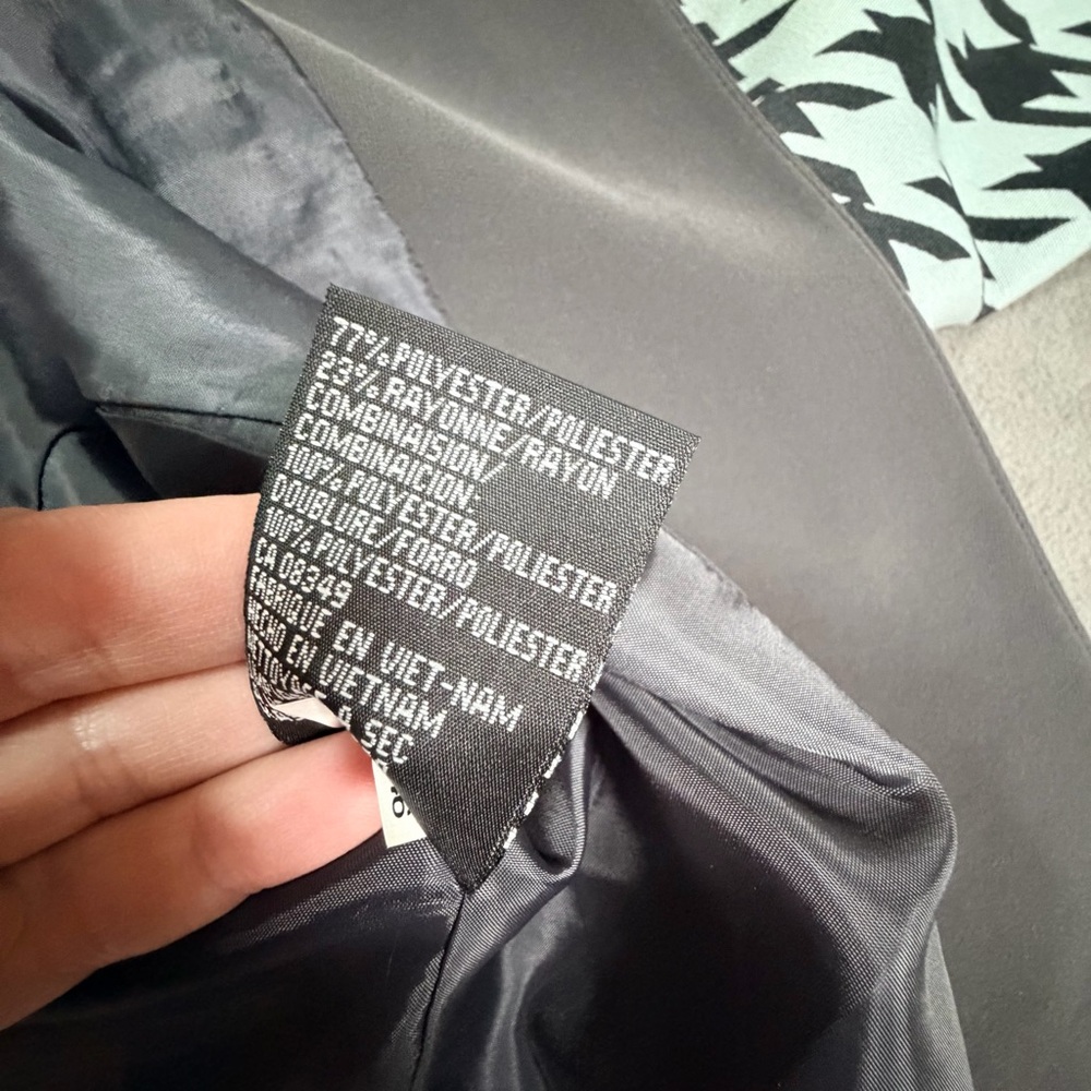 Kasper Women's Charcaol Gray/White Houndstooth Open Front Blazer/Jacket-Size 14 - Picture 6 of 7